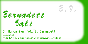 bernadett vali business card